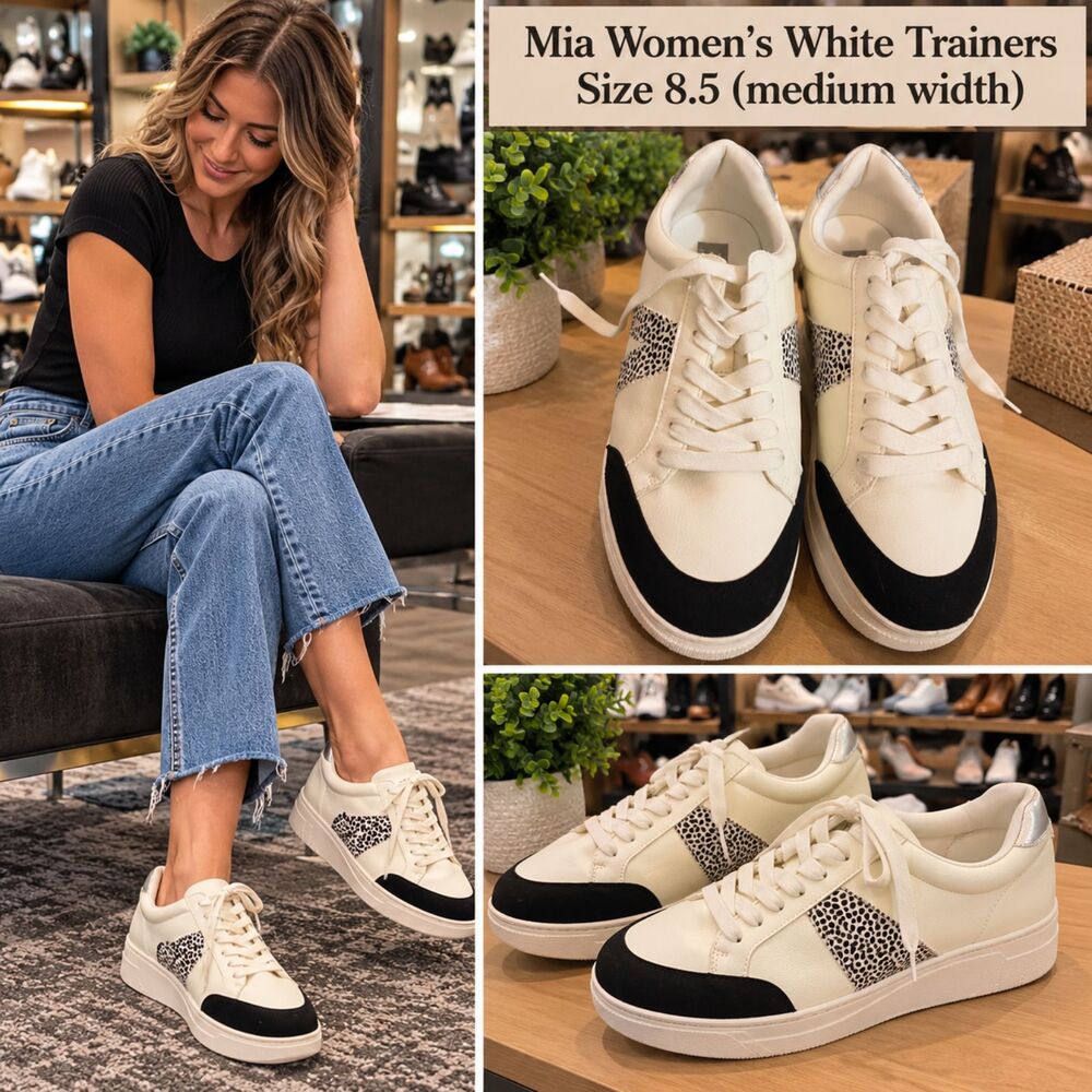 Mia Women's White Trainers Size 8.5 (medium width)